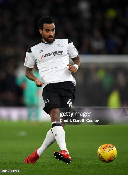 Tom Huddlestone of Derby during the Sky Bet Championship match between Derby County and Ipswich Town at iPro Stadium on November 28, 2017 in Derby,...