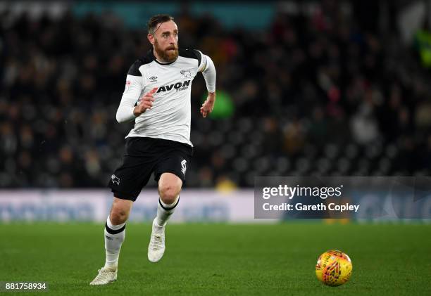 Richard Keogh of Derby during the Sky Bet Championship match between Derby County and Ipswich Town at iPro Stadium on November 28, 2017 in Derby,...