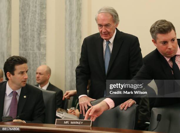 Sen. Brian Schatz , and Sen. Edward Markey attends a Senate Commerce, Science and Transportation Committee confirmation hearing for Barry Lee Myers...
