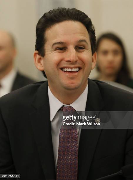 Sen. Brian Schatz attends a Senate Commerce, Science and Transportation Committee confirmation hearing for Barry Lee Myers to become administrator of...