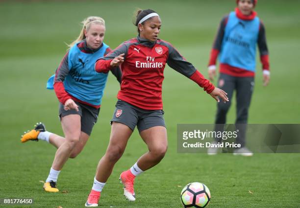 Taylor Hinds of Arsenal Women during the Arsenal Womens Training Session at London Colney on November 29, 2017 in St Albans, England.
