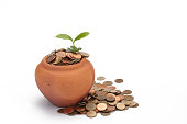 earthen jar, coins in a earthen jar, Lucrative success in business