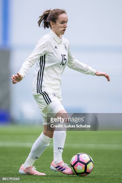 Vanessa Zilligen of Germany in action during the U17 Girls friendly match between Finland and Germany at the Eerikkila Sport & Outdoor Resort on...