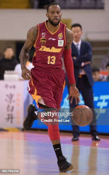 Sonny Weems ££13 of ZJJN in action during the 2017/2018 CBA League match between Beijing Beikong Fly Dragons and ZJJN at Beijing Olympic Sports...