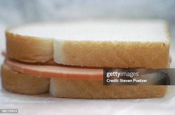 bologna sandwich - baloney stock pictures, royalty-free photos & images