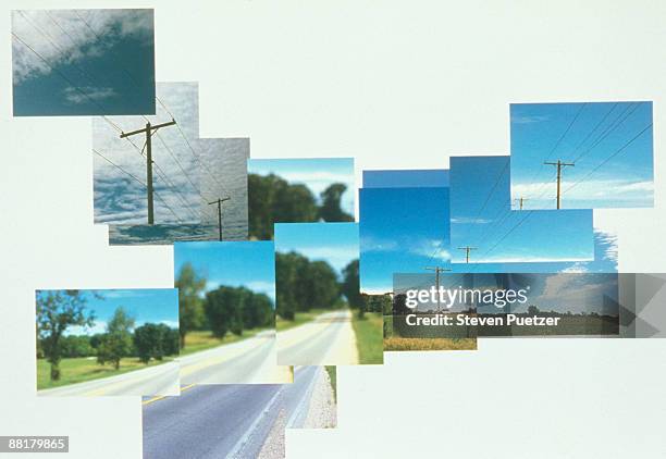 collage of rural landscapes - permanente imagens e fotografias de stock