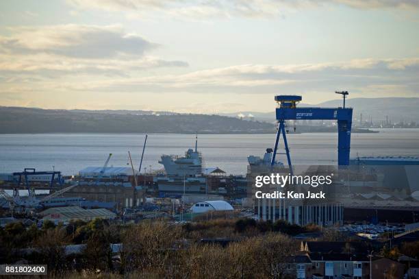 Rosyth Dockyard, with the aircraft carrier HMS Prince of Wales still under construction , after the announcement that 250 jobs are to be cut as the...