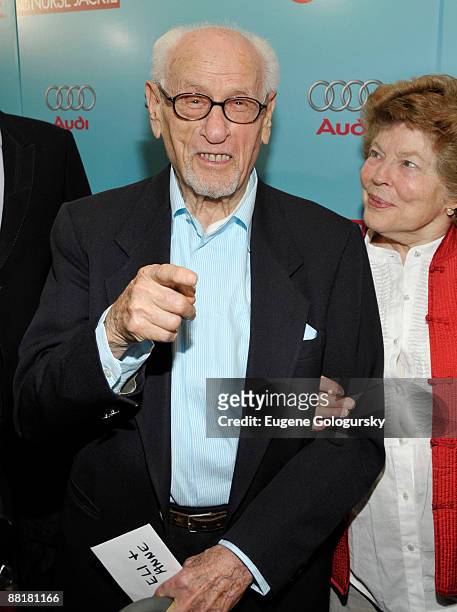 Actors Eli Wallach and his wife Anne Jackson attend the premiere of "Nurse Jackie" at the Directors Guild Theatre June 2, 2009 in New York City.