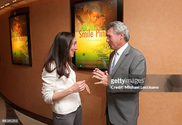 Filmmaker Megan Mylan and Smile Train Co-Founder and President Brian Mullaney attend the HBO Documentary Screening Of "Smile Pinki" at HBO Theater on...