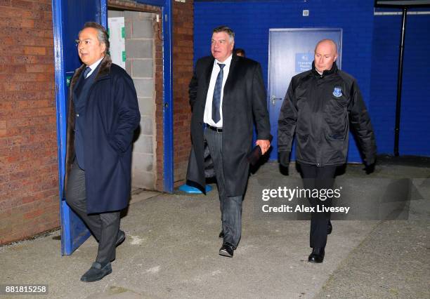 Farhad Moshiri, owner of Everton and Sam Allardyce are seen arriving at the stadium together prior to the Premier League match between Everton and...