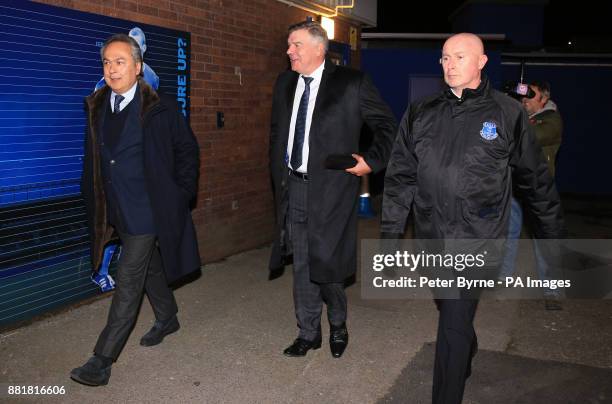 Sam Allardyce arrives at Goodison Park, Liverpool with Owner Farhad Moshiri .