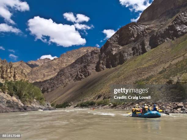 zanskar river gorge rafting trip - zanskar stock pictures, royalty-free photos & images