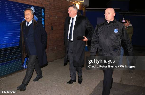 Sam Allardyce arrives at Goodison Park, Liverpool with Everton Owner Farhad Moshiri .