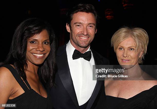 Audra McDonald, Hugh Jackman and Deborra-Lee Furness attend the American Theatre Wing's 2009 Spring Gala at Cipriani 42nd Street on June 1, 2009 in...