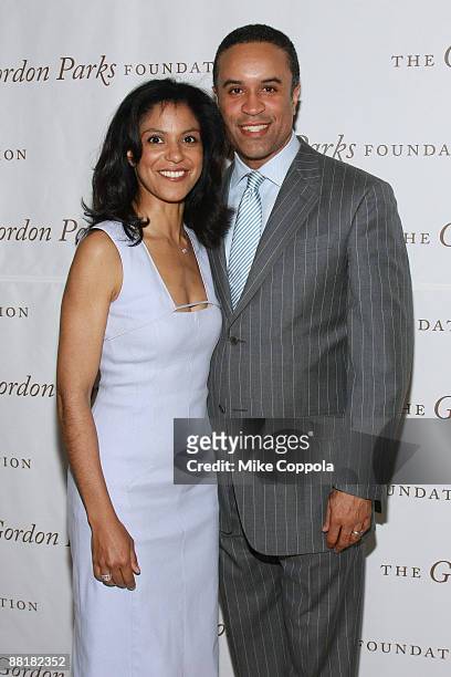 Anchor Maurice DuBois and Andrea DuBois attend the Gordon Parks Foundation's Celebrating Fashion Awards Gala at Gotham Hall on June 2, 2009 in New...