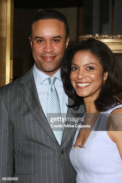 Anchor Maurice DuBois and Andrea DuBois attend the Gordon Parks Foundation's Celebrating Fashion Awards Gala at Gotham Hall on June 2, 2009 in New...