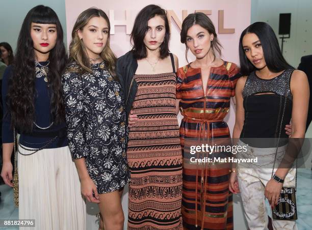 Asia Chow, Sistine Stallone, Langley Fox, Rainey Qualley and Aleali May attend the Chanel Ephemeral Boutique opening at Nordstrom on November 28,...