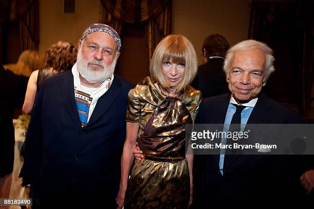 Bruce Weber, Anna Wintour and Ralph Lauren attend the Gordon Parks Foundation's Celebrating Spring fashion awards gala at Gotham Hall on June 2, 2009...