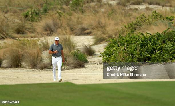 Rickie Fowler of the United States plays during the pro-am prior to the Hero World Challenge at Albany, Bahamas on November 29, 2017 in Nassau,...