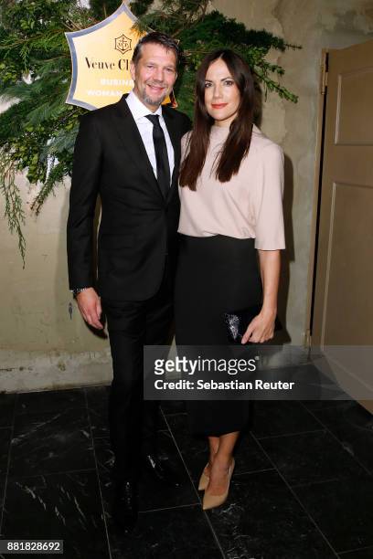 Kai Wiesinger and Bettina Zimmermann attend the Veuve Clicquot Business Woman Award 2017 at The Grand on November 29, 2017 in Berlin, Berlin.