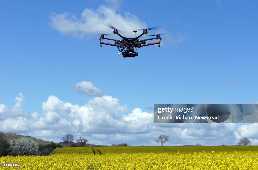 Drone with Camera in Field