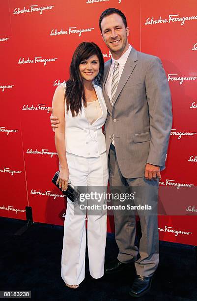 Actress Tiffani Thiessen and Brady Smith attend the Ferragamo event with Debi Mazar and Adrian Grenier to benefit the L'Aquila earthquake victims at...