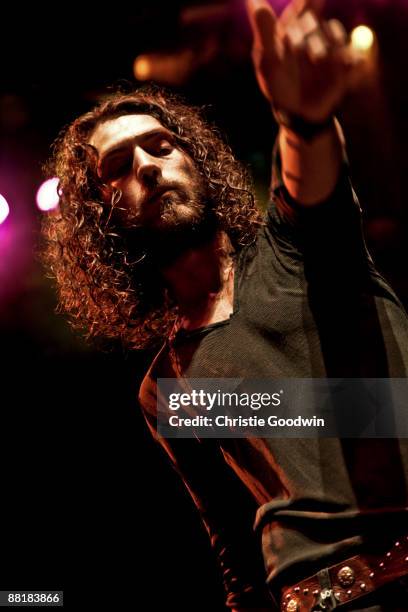 Logan Plant, son of Led Zeppelin's Robert Plant and singer of Sons of Albion, performs on stage at charity concert in aid of Childline at Indigo2 at...