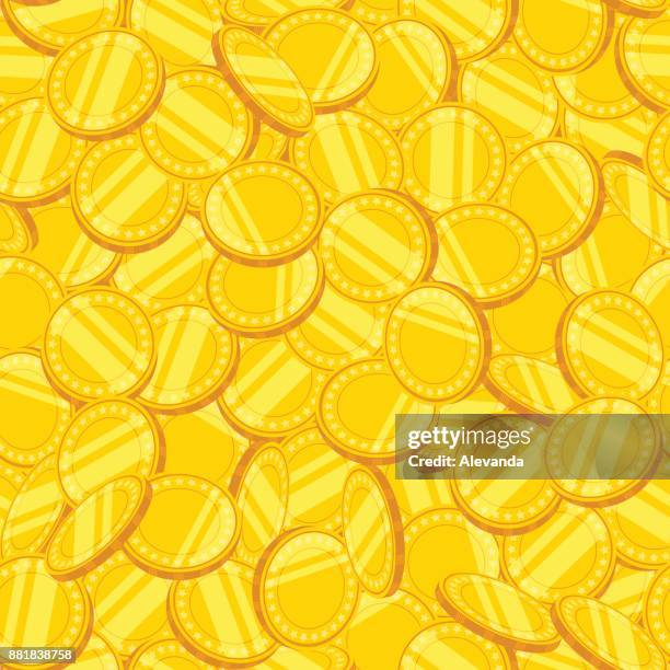 seamless pattern of gold coins. vector illustration. - token stock illustrations
