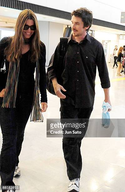 Actor Christian Bale and his wife Sibi Bale arrive at Narita International Airport on June 3, 2009 in Narita, Chiba, Japan.