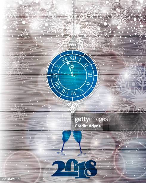 new year clock - new year background table stock illustrations