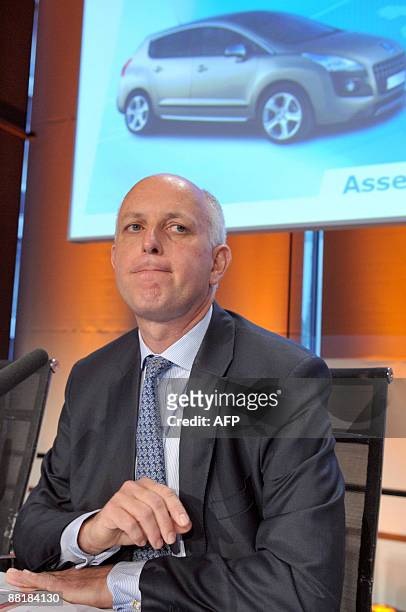 French carmaker PSA Peugeot Citroen's president of the company's supervisory board Thierry Peugeot is pictured during a general assembly of the group...