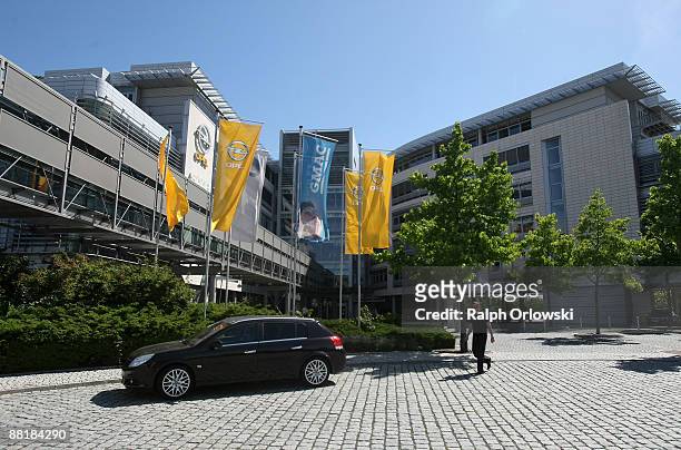 The headquarters of German carmaker Adam Opel GmbH stands in the light on June 3, 2009 in Ruesselsheim near Frankfurt am Main, Germany. After tough...