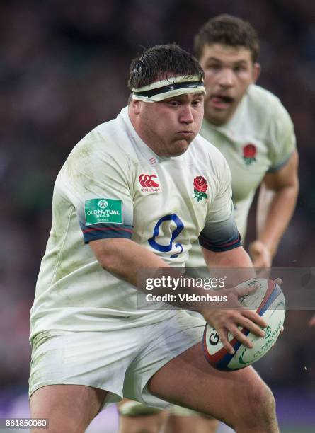 Jamie George of England during the Old Mutual Wealth Series autumn international match between England and Samoa at Twickenham Stadium on November...