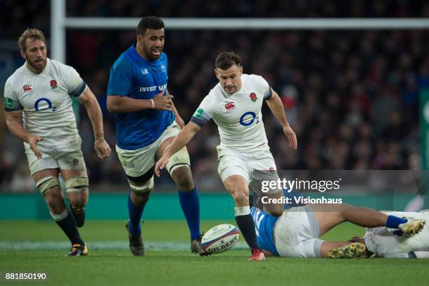 Danny Care of England chases a loose ball during the Old Mutual Wealth Series autumn international match between England and Samoa at Twickenham...