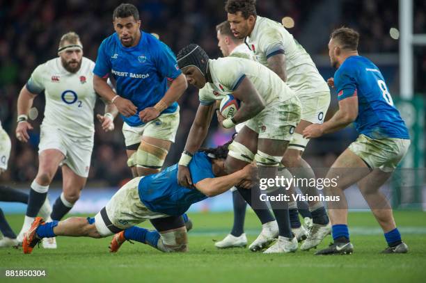 Maro Itoje of England during the Old Mutual Wealth Series autumn international match between England and Samoa at Twickenham Stadium on November 25,...