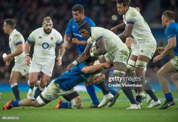 Maro Itoje of England during the Old Mutual Wealth Series autumn international match between England and Samoa at Twickenham Stadium on November 25,...