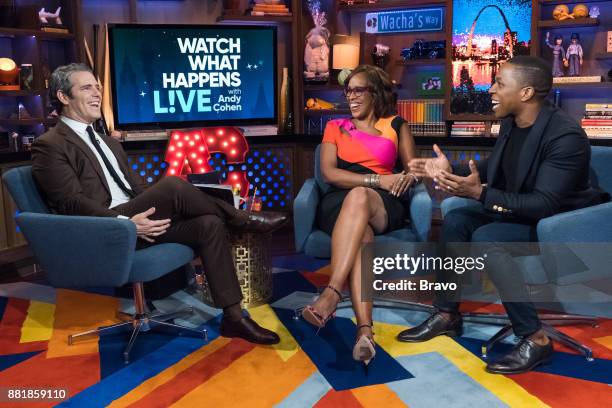 Pictured : Andy Cohen, Gayle King and Leslie Odom Jr. --