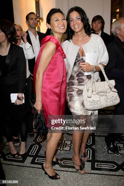 Minu Barati-Fischer and friend Yuki Tan attend the Montblanc Award 2009 at Hotel de Rome on June 3, 2009 in Berlin, Germany.