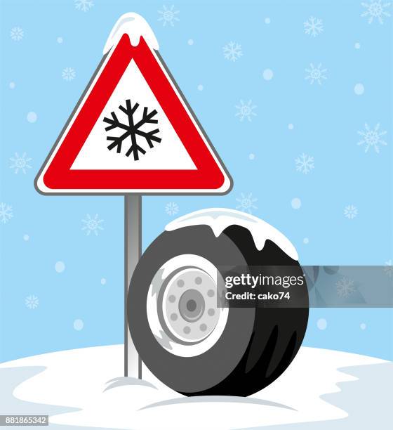 winter tire - sleet stock illustrations