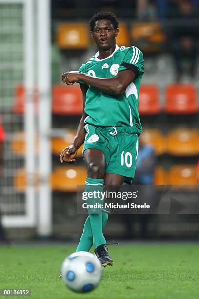 Dele Adeleye of Nigeria during the International Friendly match between France and Nigeria at the Stade Geoffroy-Guichard on June 2, 2009 in St...