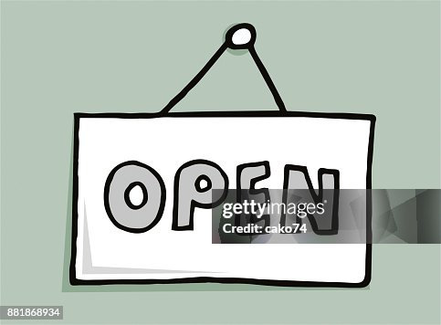 Open Manually Sign Hand Drawn Open Sign High-Res Vector Graphic - Getty Images