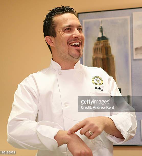 Top Chef Season 5 contestant Fabio Viviani chats before making Marble Slab Creamery ice cream sundaes on FOX & Friends June 3, 2009 in New York City.