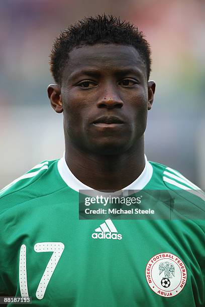 Joseph Akpala of Nigeria during the International Friendly match between France and Nigeria at the Stade Geoffroy-Guichard on June 2, 2009 in St...