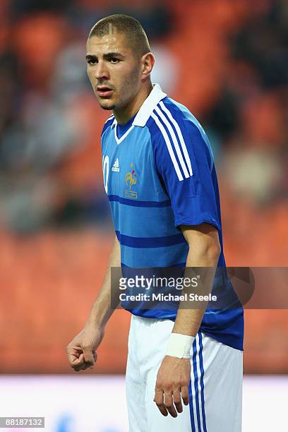 Karim Benzema of France during the International Friendly match between France and Nigeria at the Stade Geoffroy-Guichard on June 2, 2009 in St...