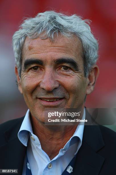 Raymond Domenech,coach of France during the International Friendly match between France and Nigeria at the Stade Geoffroy-Guichard on June 2, 2009 in...