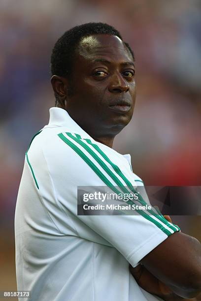 Shaibu Amodu, coach of Nigeria during the International Friendly match between France and Nigeria at the Stade Geoffroy-Guichard on June 2, 2009 in...