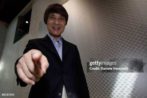 Architect Tadao Ando poses during the press preview at the opening of the new contemporary art centre - Francois Pinault Foundation, at Punta della...