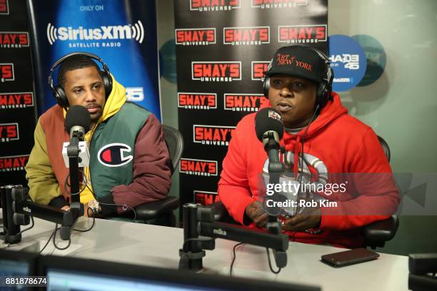 Fabolous and Jadakiss visit 'Sway in the Morning' at SiriusXM Studios on November 29, 2017 in New York City.