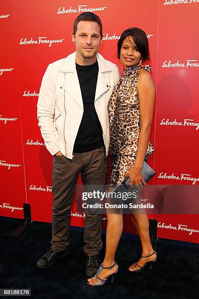 Actor Justin Chamber and wife Keisha Chamber attend the Ferragamo event with Debi Mazar and Adrian Grenier to benefit the L'Aquila earthquake victims...