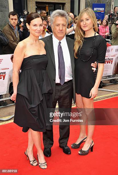 Dustin Hoffman, wife Lisa Hoffman and daughter arrive for the UK Premiere of 'Last Chance Harvey' at the Odeon West End on June 3, 2009 in London,...
